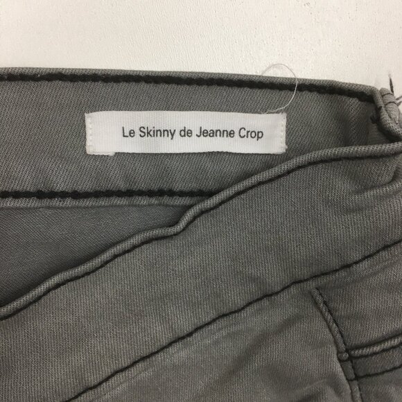 FRAME Denim Gray Westgate 5 Pocket Logo Hardware Le Skinny De Jeanne Crop Jeans - Picture 3 of 16